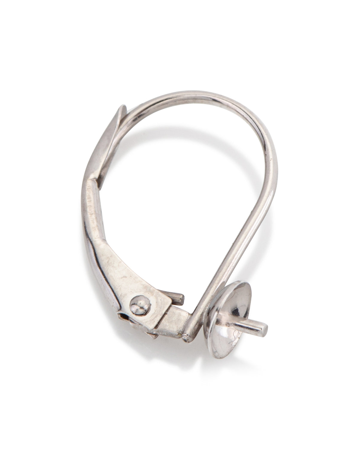 14KW Gold Lever Back Earring with 4mm Pearl Cup