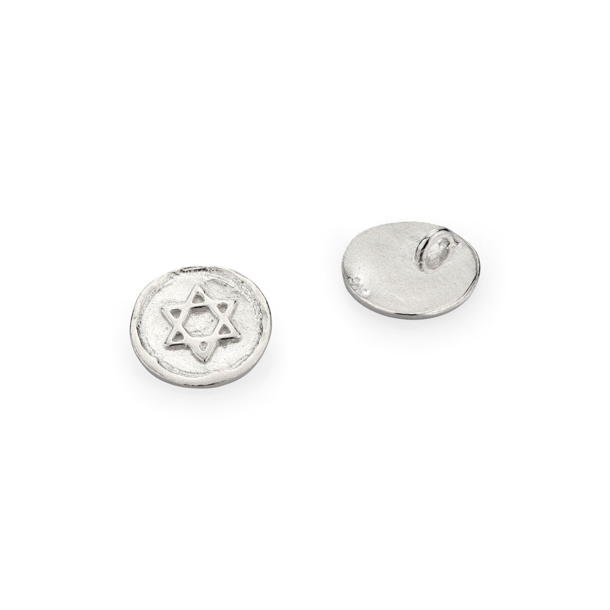 Sterling 925 Silver Round Star of David Charm Pendant
