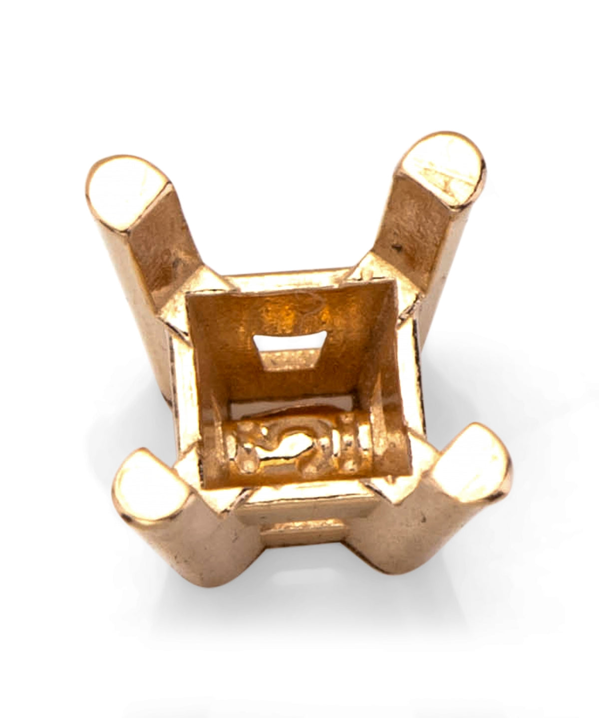 14KY Gold 3.5mm Square Basket Setting
