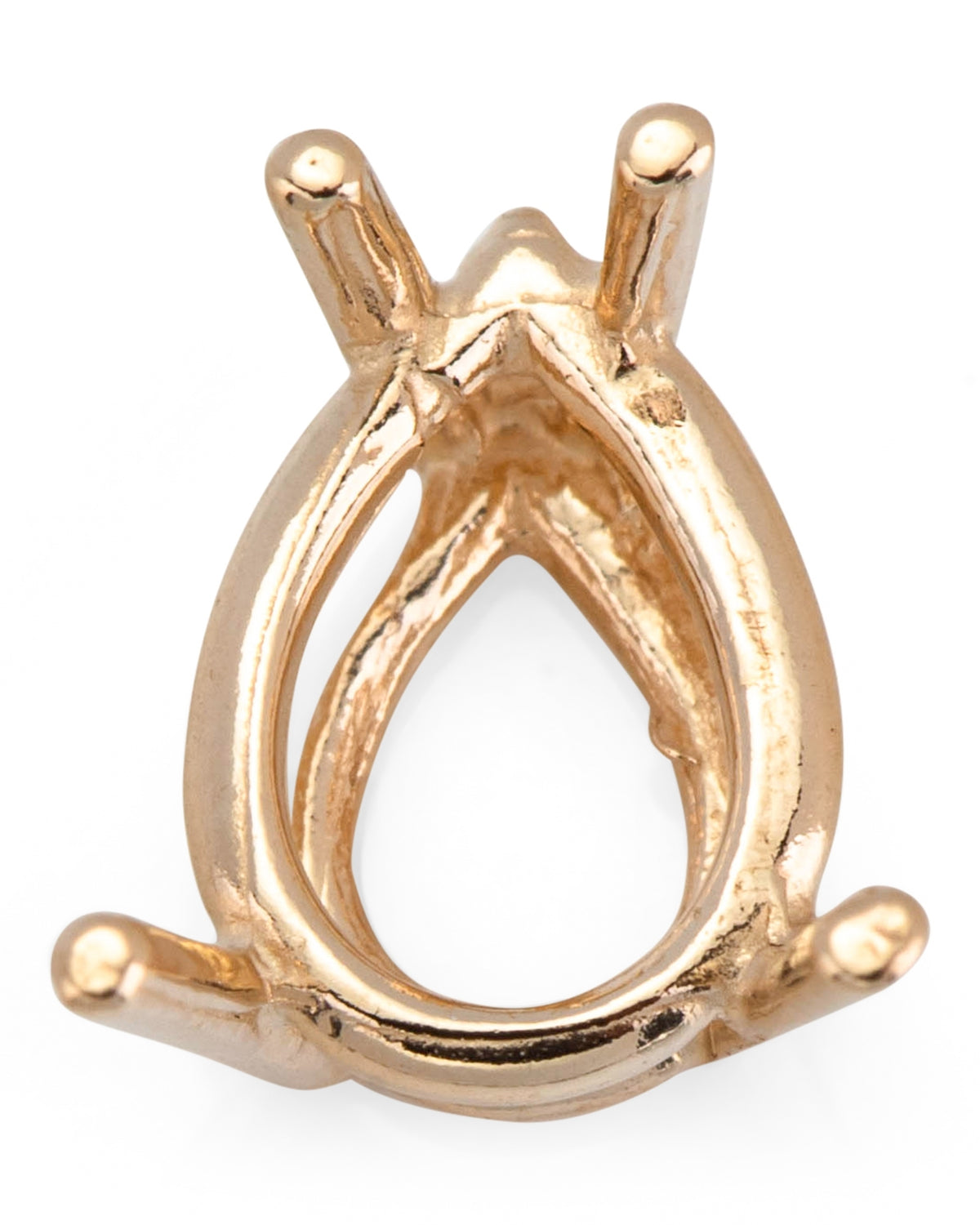 14KY Gold Pear 75pt (5X8mm) 4prg Basket Cast