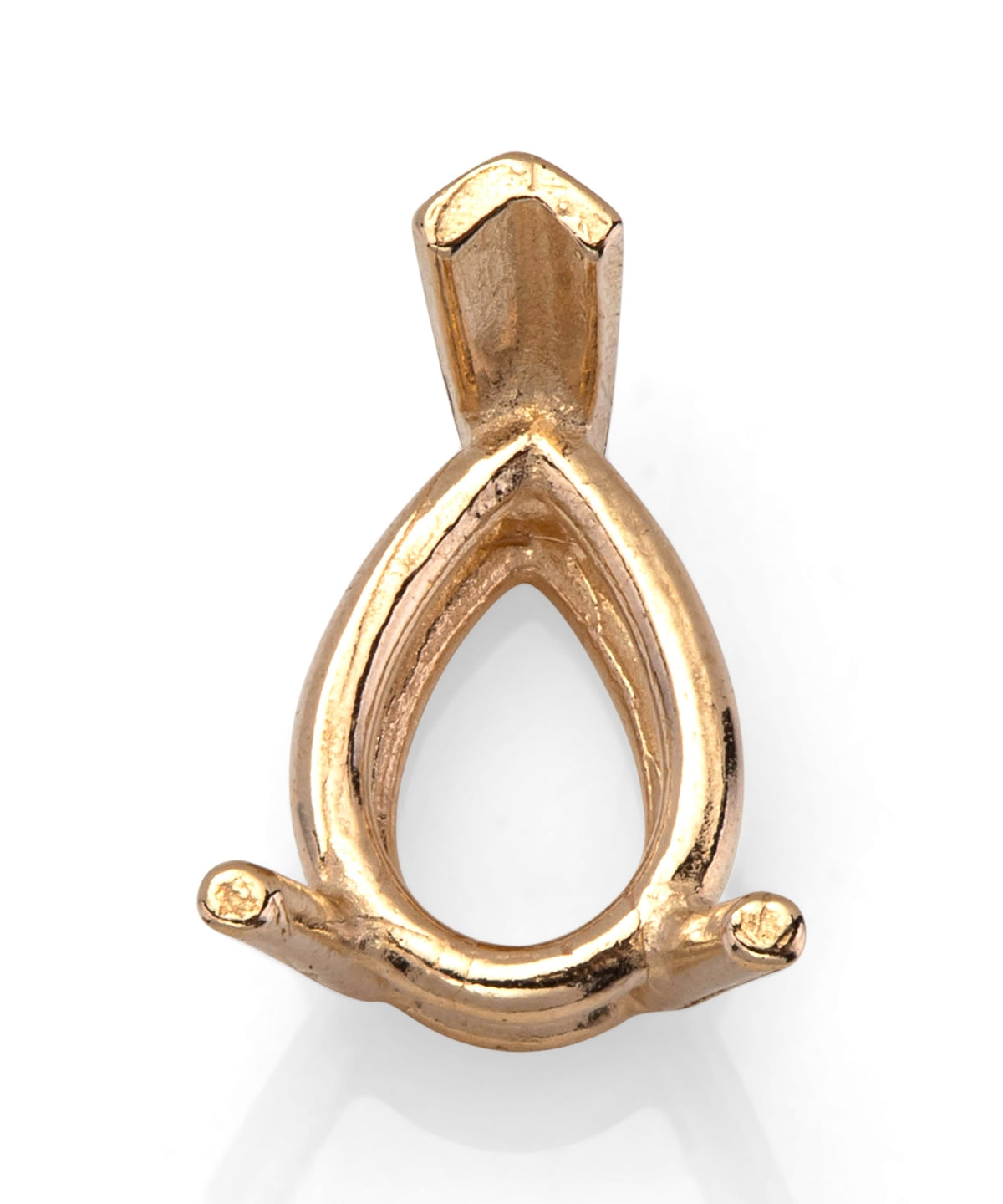 14KY Gold Pear 33pt (4X6mm) 3 Prong Basket Cast