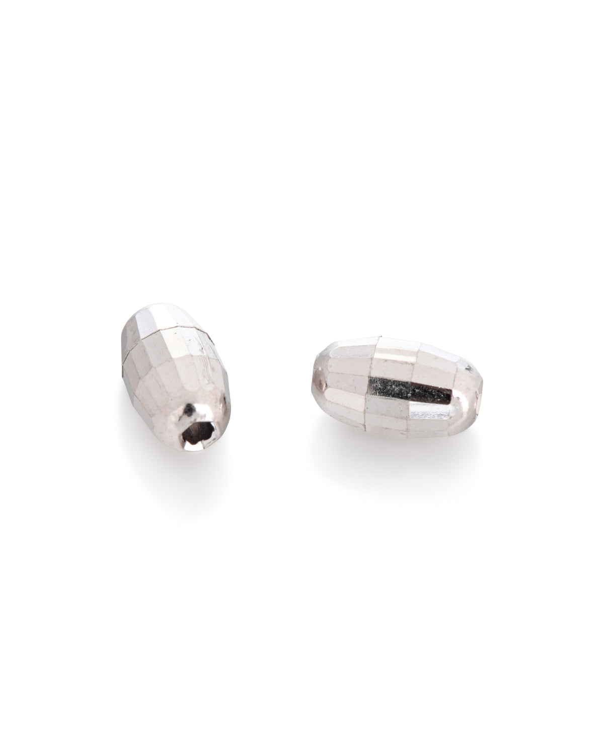 Sterling Silver 6.5mm Oval Faceted Bead Hole Size 1.1mm