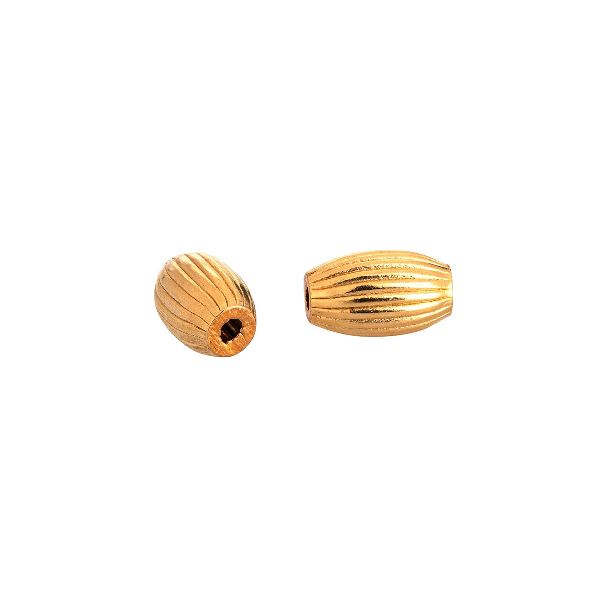 Yellow Gold Filled Oval Corrugated 5mm Bead