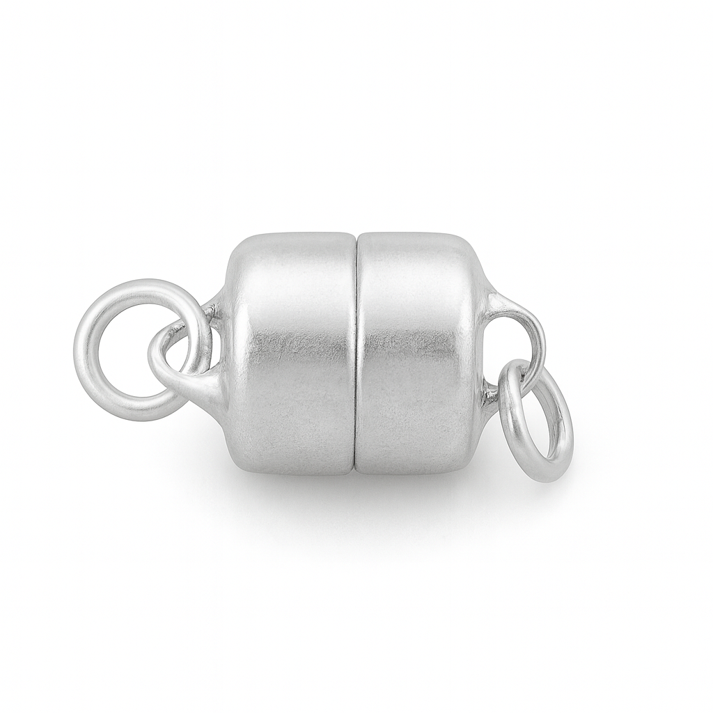 Sterling 925 Silver BUTTON SHAPED Magnet Clasp 6/3mm