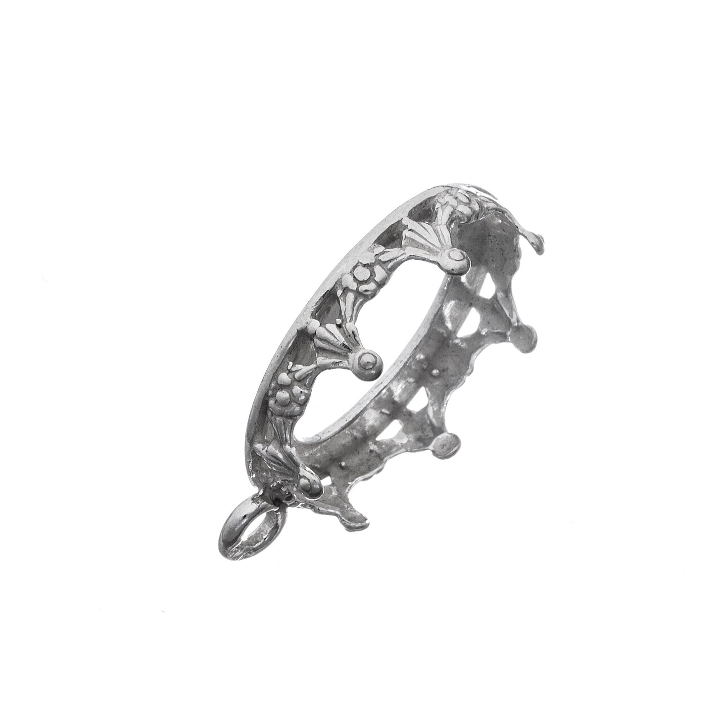 Sterling Silver Bezel Cup 8/10 mm Gallery 1231H Flat Back +Ring