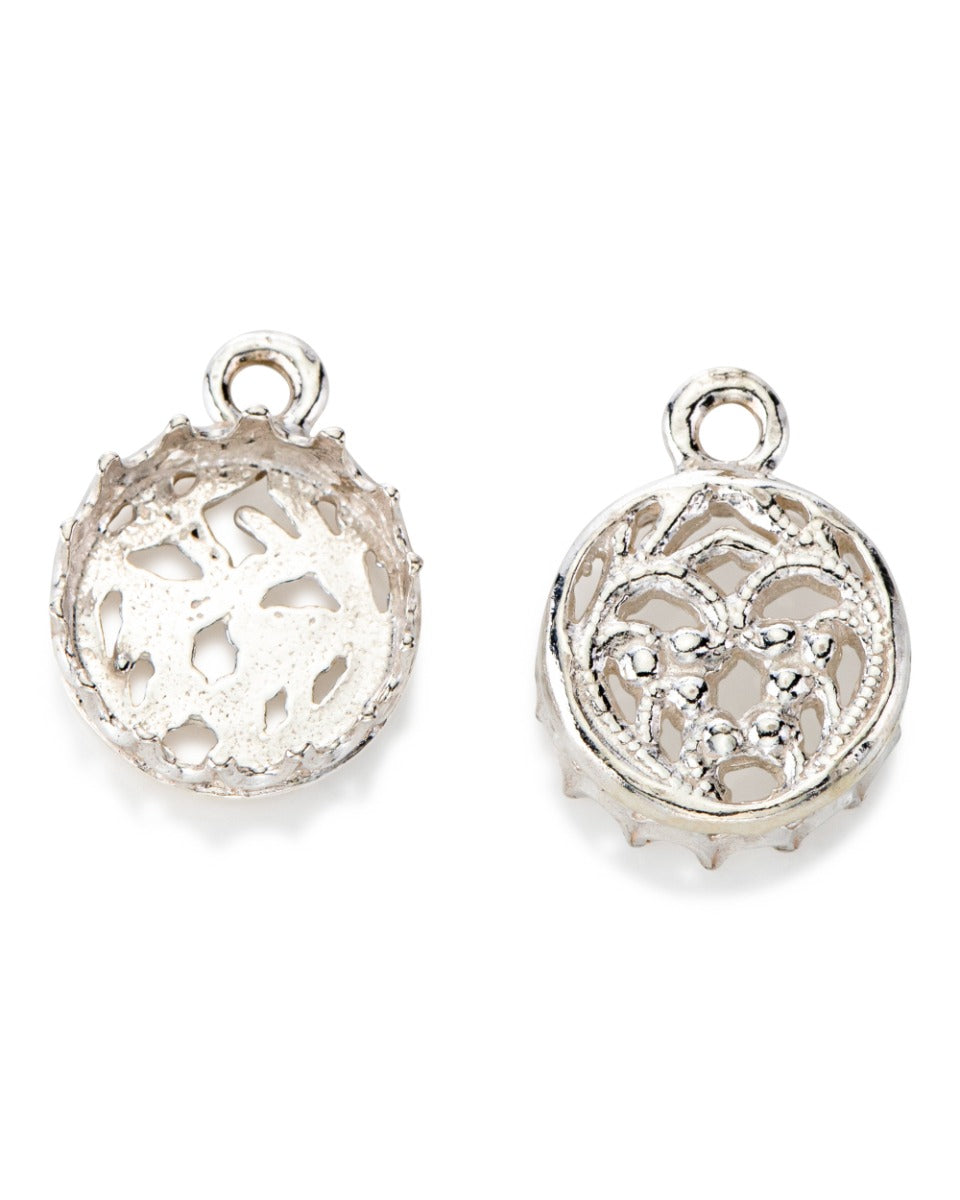 Sterling Silver Decorative Bezel Cup 10mm + Ring (Gallery 1117H, Bottom Gallery 3331)