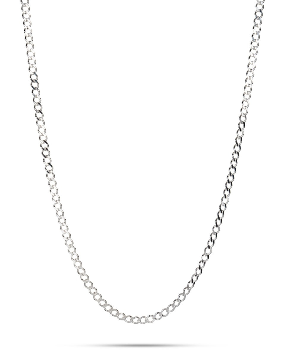 925 Sterling Silver Flat Curb Link Chain 3.75X5mm
