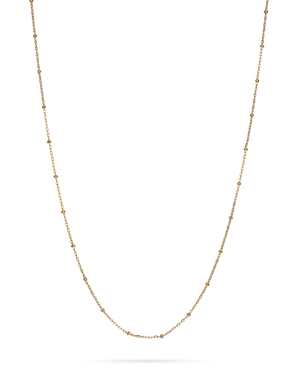 Yellow Gold-Filled Link Chain with Beads