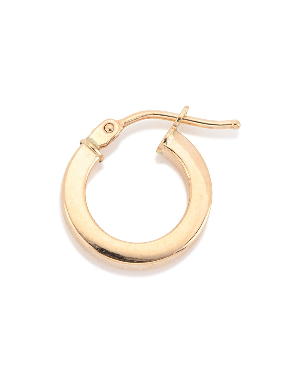 14KY Gold Square Hoop Earring 2x8mm