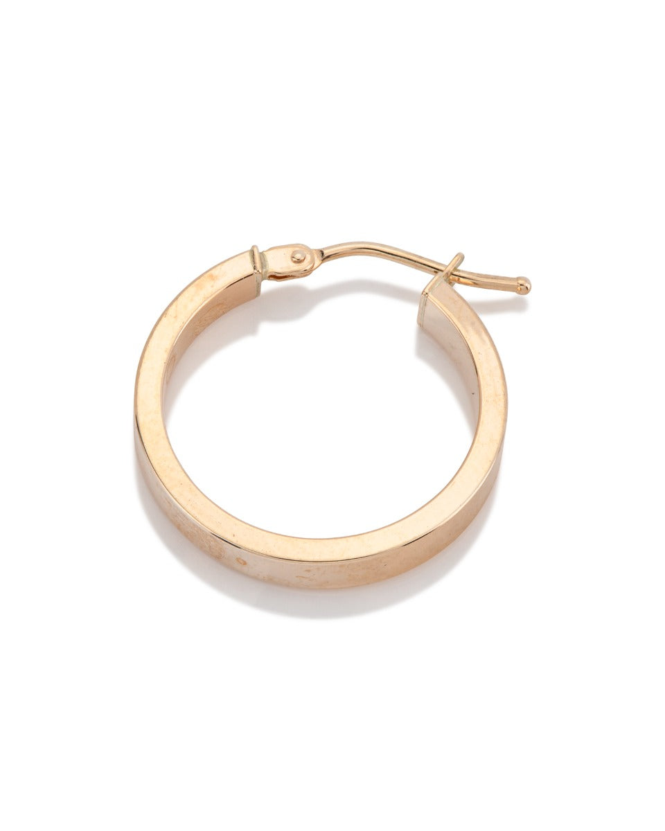 14KY Gold Rectangular Hoop Earring 3x1.5x15mm