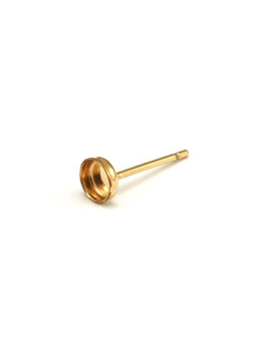 Yellow Gold Filled Bezel Cup Earring 4mm