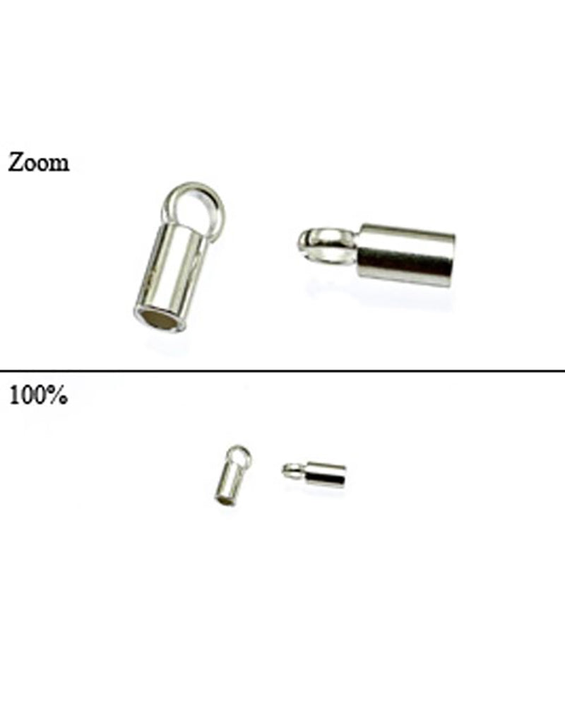 925 Sterling Silver End Caps 2.1mm