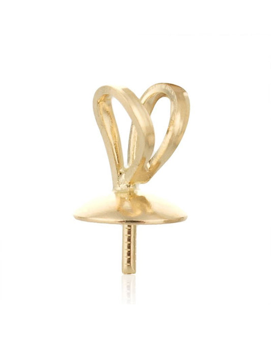 14K White Gold Pearl Drop Cup+Peg Pendant 5mm (97165-02Fa-000)