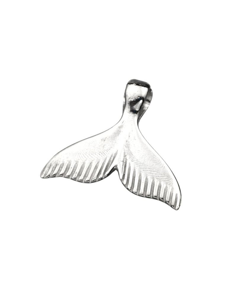 925 Sterling Silver Large Whale Tail Pendant