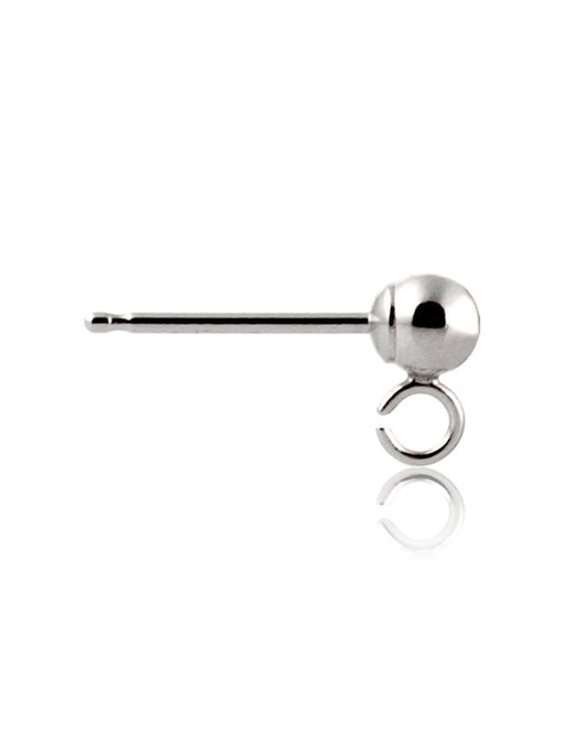14K White Gold Ball Earring / Rop 3mm (074Ber93300175)