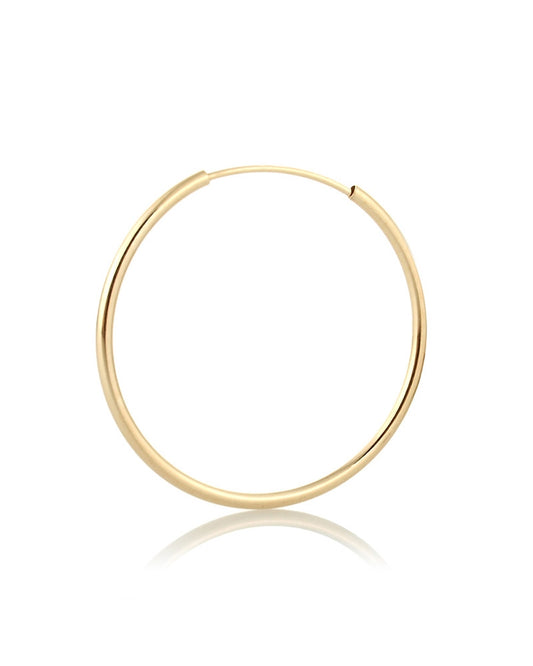 14KY Gold Tube hoop earring 1.6x 25mm