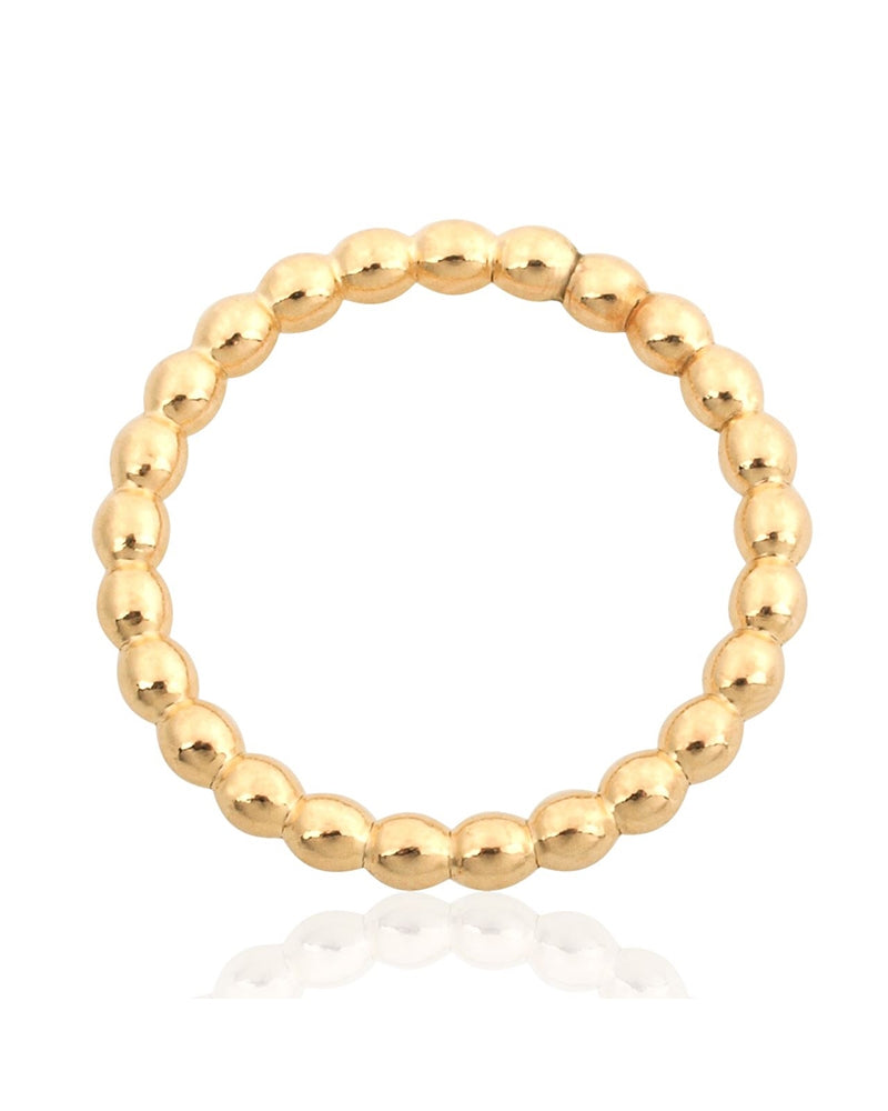 Yellow Gold Filled 1.5mm Pearl Wire Ring  Size 7.5