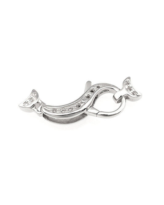 18K White Gold Large Fishlock Clasp S Shape 20mm