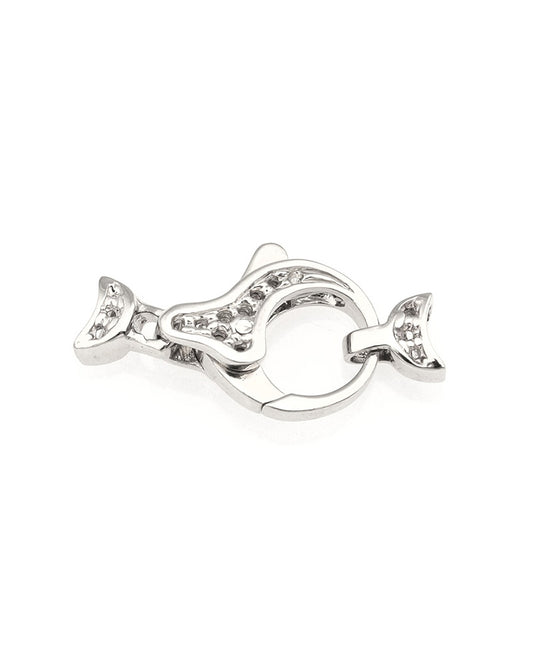 18K White Gold Medium Round Fishlock Clasp 16mm