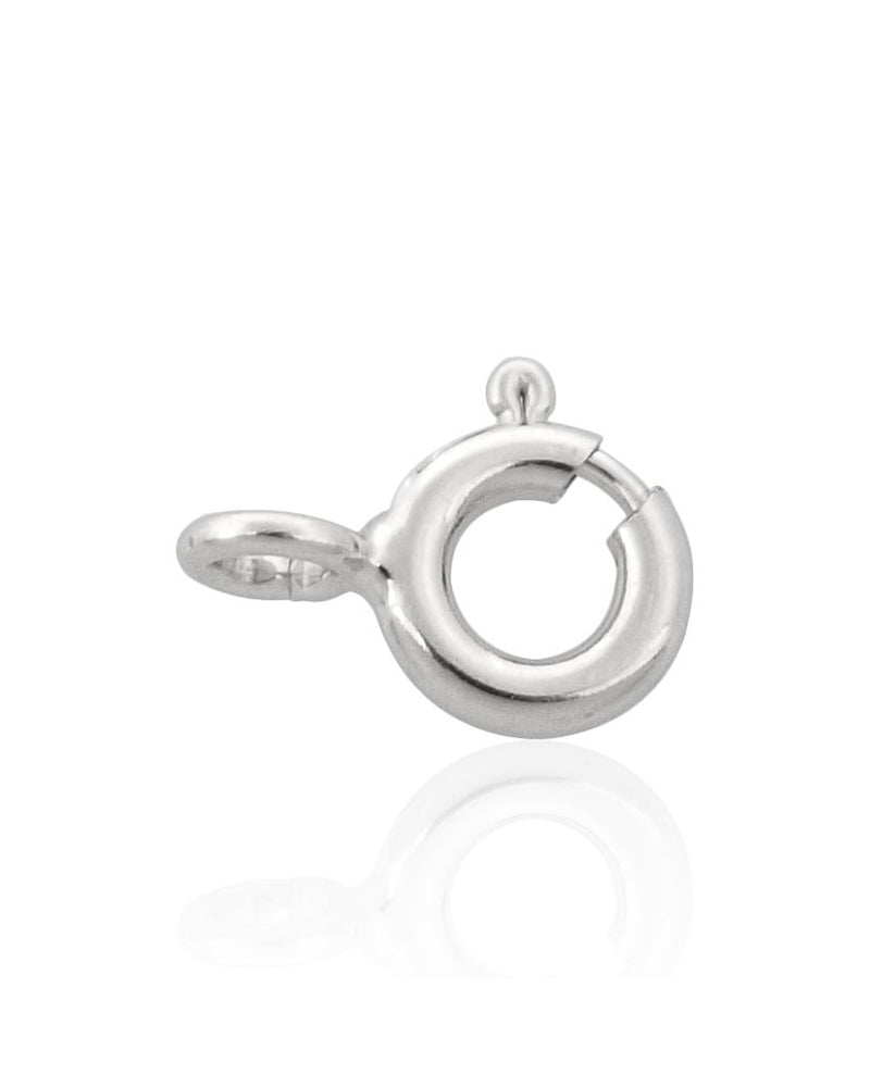 14K White Gold Spring Ring Clasp 6mm