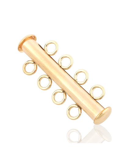 Yellow Gold Filled Tube Clasp 4 Rows