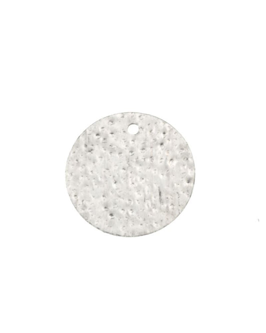 925 Sterling Silver Satin Textured Disc 8mm