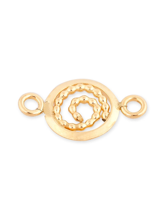 Yellow Gold Filled Disc Pearl Wire Snail 8mm + 2 Rings