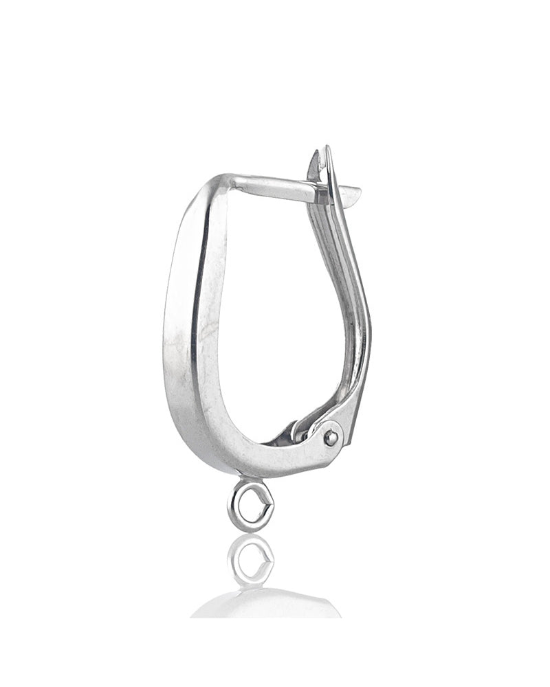 14K White Gold Click-In Earring W/Ring