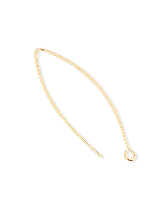 Yellow Gold Filled Eye Shaped Large Ear Wire 0.8mm