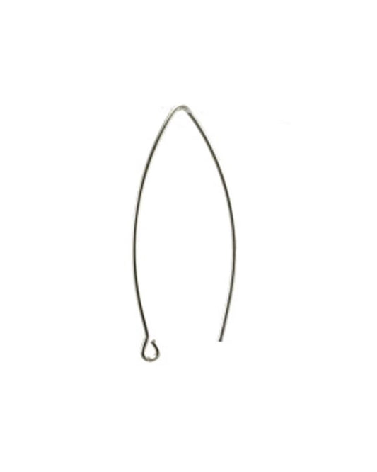 925 Sterling Silver Eye Shaped Ear Wire 0.8mm