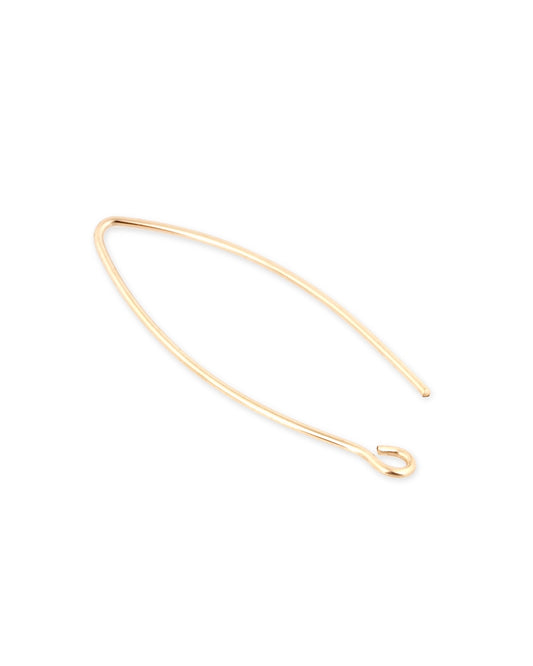 Yellow Gold Filled Small Eye Shaped Ear Wire 0.8mm