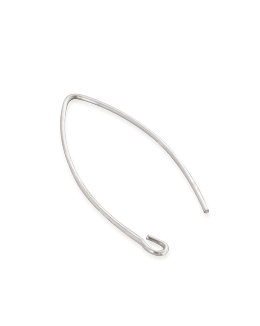 925 Sterling Silver 0.7mm Small Eye Shaped Ear Wire 35 mm