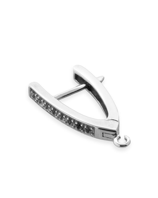 14K White Gold Diamond Earrings 16X3/4Pt