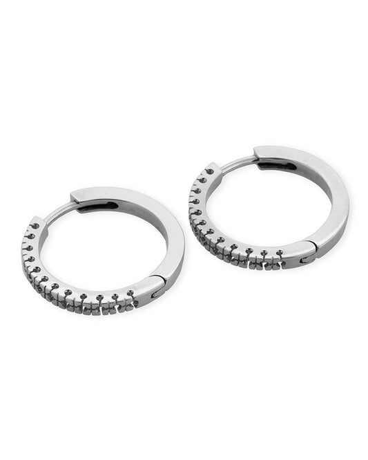 18K White Gold Hoop Earring 20mm For 12 0.75Pt Stones