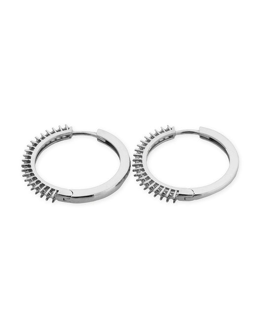 18K White Gold Hoop Earring For 20 2Pt Stones