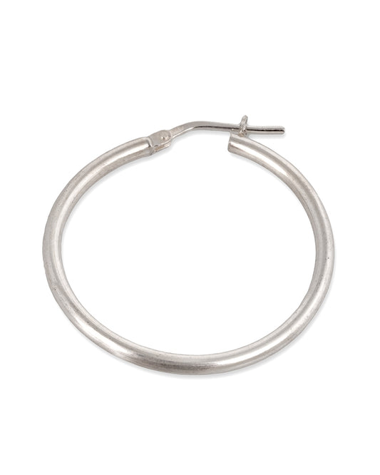925 Sterling Silver Hoop Tube Earring 2X20mm With Lever Hinge