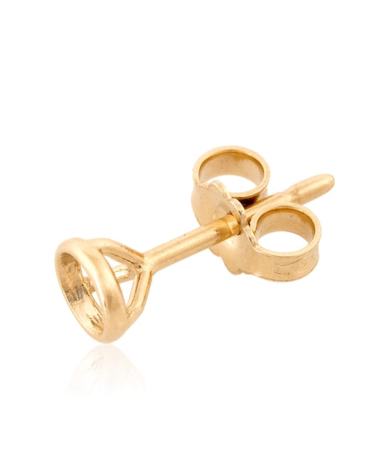 18K White Gold Martini Cast Earring + Earnut 3.8mm (20Pt)