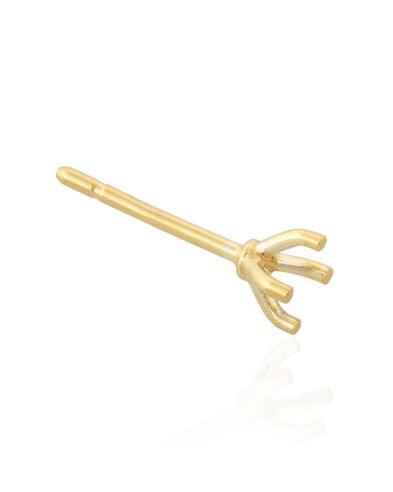 14K Yellow Gold Martini Setting Stud Earring 20Pt (3.8mm)