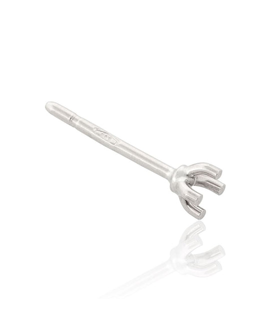 14K White Gold Martini Setting Stud Earring 15Pt (3.4mm)