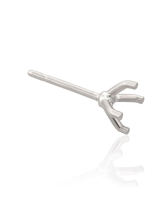 14K White Gold Martini Setting Stud Earring 25Pt (4.1mm)