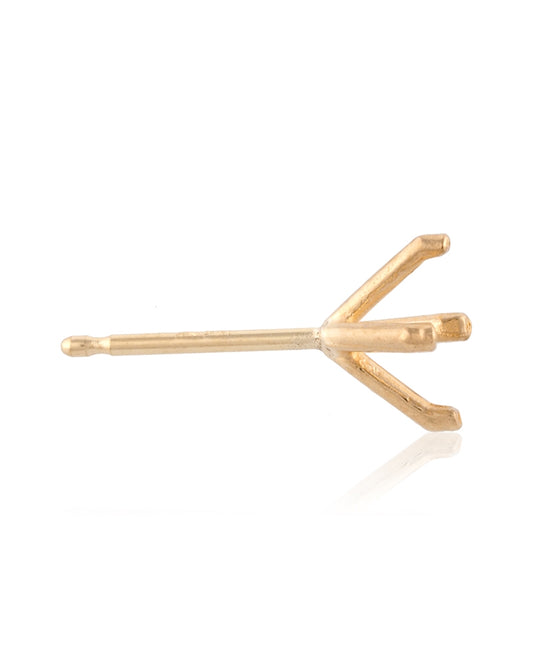 14K Yellow Gold Round 4-Prong Earring 1CT