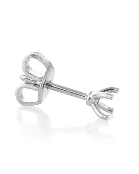 18K White Gold Martini Cast Earring 10Pt