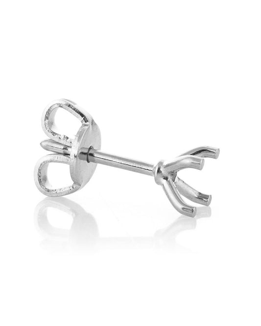 18K White Gold Martini Cast Earring 20Pt