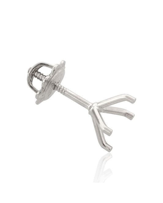 18K White Gold Threaded Martini Earring 1.25Ct