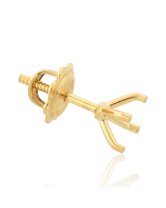 18K Yellow Gold Threaded Martini Earring 50Pt