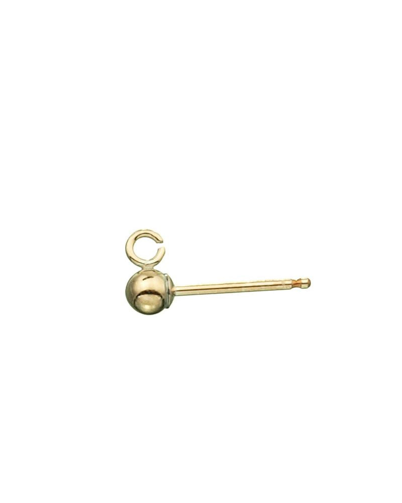 Yellow Gold Filled Ball Earring +Ring 3mm