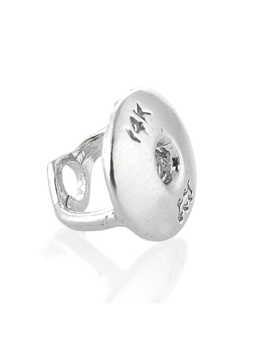 14K White Gold Cast Earnut W/ Rhodium (074Cth13400175)