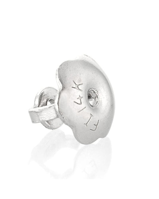 14K White Gold Large Threaded Earnut For 0.7mm Post
