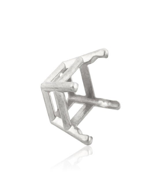 14K White Gold Square 4-Prong W/Seats Basket 75Pt (5mm) (14Xk4136P-Sp)
