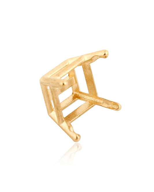 14K Yellow Gold Square 4-Prong W/Seats Basket Cast 75Pt (5mm) (14K4136P)